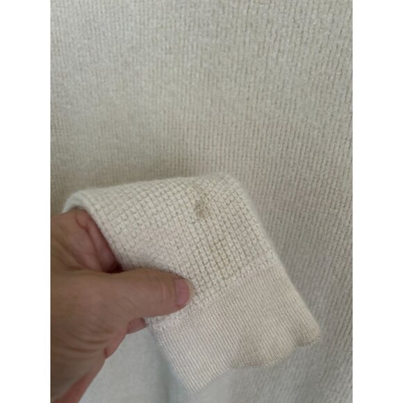 TSE Womens Off-White Cashmere Crewneck Sweater Ribbed Knit - Picture 7 of 7